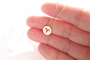 10pcs Ariel Aries Collier Signes 12 Constellations zodiaques Collier Horoscope Astrologie Disc Colliers de chèvre pour cadeau d'anniversaire Bijoux