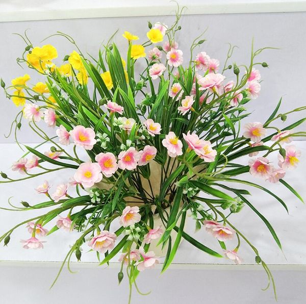 10pcs Artificiel Plum Blossom Branch Plant Mur pour arrangement de flor