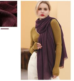 10pcs Automne Winter Femme Coton solide et ￩charpe en lin Scarf