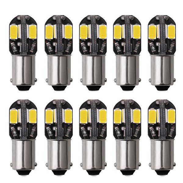 Ampoules LED BA9S T4W T11 5630 8 SMD CANBUS sans erreur, lampes de lecture intérieures, feu de stationnement de voiture, ampoules de plaque d'immatriculation 6000K 12V, 10 pièces