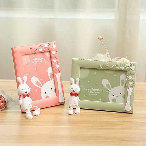 10 PCS Baby Shower Favors 7 pouces de Bande Dessinée Mignon Lapin Cadre Photo 7 