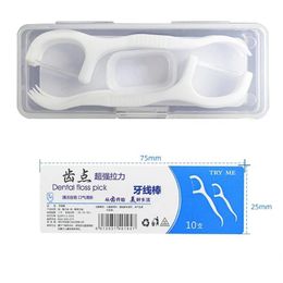 Fil dentaire jetable, 10 pièces/sac, bâton de dents, nettoyage buccal, soins, cure-dents