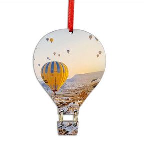 10 stuks zakonderdelen sublimatie DIY dubbelzijdig wit leeg MDF heteluchtballon kersthanger