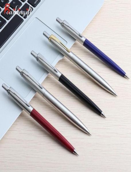 10 pièces stylo à bille ensemble stylos à bille en métal Commercial pour école bureau papeterie cadeau stylo noir bleu encre stylo à bille Student6091210