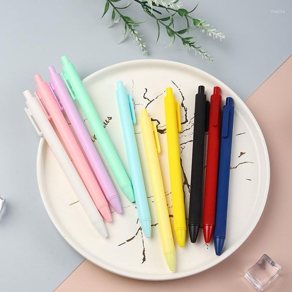 10 pièces stylos à bille Macaron couleur Gel stylo Kawaii écriture lavable poignée étudiant bureau papeterie