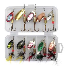 10PCS Bass Forel Spinner Metalen Lokken Zeevissen Zout Water 3G-7.4G Wobbler Baits Aas 220107