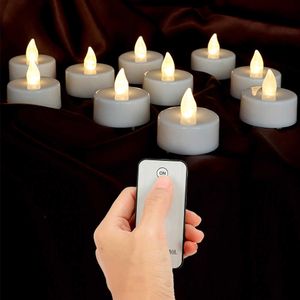 10 stks batterij votive kaarsen met afstandsbediening led kleine theelampen partij elektronische feestelijke decor 210702