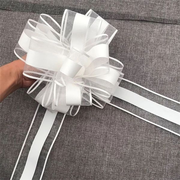 10 PCS Plage Tulle Mariage Pull Arcs Église Bancs Douche Nuptiale Bachelorette Fête Anniversaire Baptême Baptême Cadeau Chaise Décor 220429