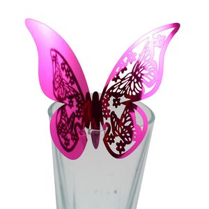 10 -stcs / mooie vlinder laser gesneden papieren kaartkaart / escortkaart / kopje kaart / wijnglaskaart voor bruiloftsfeestdecoratie