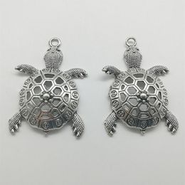 10pcs grandes tortues de mer Charmes animaux pendentifs accessoires de bijoux rétro diy pendentif argenté antique pour boucles d'oreilles bracelettes porte-oreilles 52716