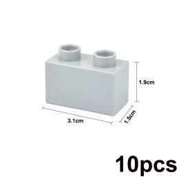 10pcs Big Size1x2 points d'épaisseur de construction de construction assemblée figures briques éducatives