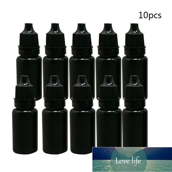 10pcs noir 10ml PE E bouteille liquide facile à presser flacons compte-gouttes en plastique avec bouchon à l'épreuve des enfants bouteilles d'aiguille1