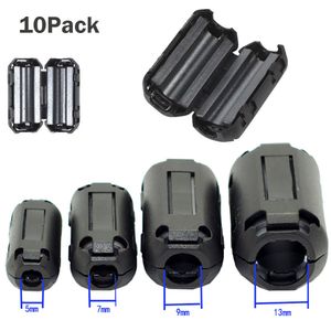 10pcs Clip noir sur la pince RFI EMI Noise Core Filtres Ferrite Core pour 5 mm 7 mm 9 mm 13 mm Filtres de connecteur de câble # 103