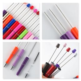 10pcs Black Ink Nouveau stylo à balle en plastique stylos à bricolage DIY Gift School Office Writing Supplies Stationer