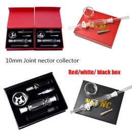 Nector Collector Kits Mini Hand Smoking Pijpen met Titanium Nail DAB-stro 10mm Joint Glass Nector Collectors Roken Accessoires NC01