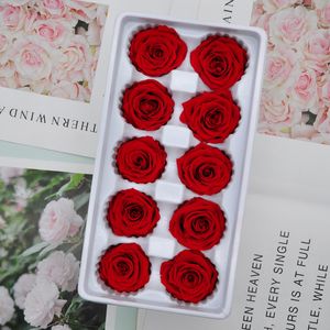 10 pièces/boîte 4cm fleurs conservées Rose fleur immortelle Rose saint valentin cadeau vie éternelle fleur cadeau en gros niveau B
