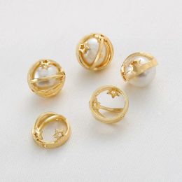 10pcs en laiton Half perles espaceur Cadre de boules de métal fendu à demi-rond avec 2 trous pour la fabrication de bijoux, les projets de bricolage, de perles et d'artisanat