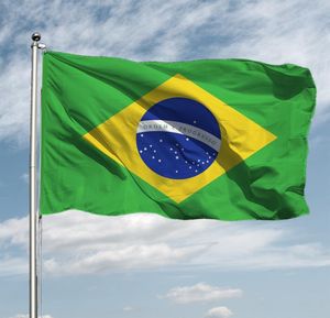 10 stks Brazilië Nationale Vlag 90x150 cm Opknoping Polyester Digitale Print Brasil Braziliaanse Banner Vlag voor Celebration8530081