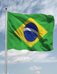 10 pièces drapeau National du brésil 90x150 cm suspendus Polyester impression numérique drapeau de bannière brésilienne pour la célébration 1643005