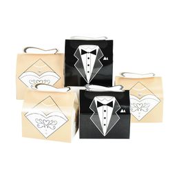 Caja de dulces de novios y novios de 10 piezas Caja de galletas europeo Favor de la boda y regalo para el regalo Souvenirs Decoración de la fiesta