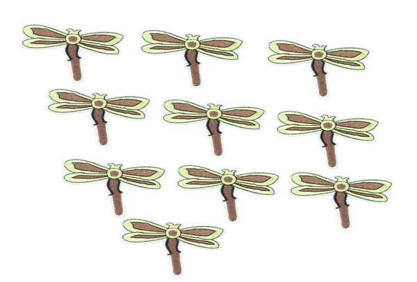 10pcs parches de bordado de librería marrón para ropa de hierro para ropa Apliques de accesorios de costura pegatinas insignia en la tela i6624365