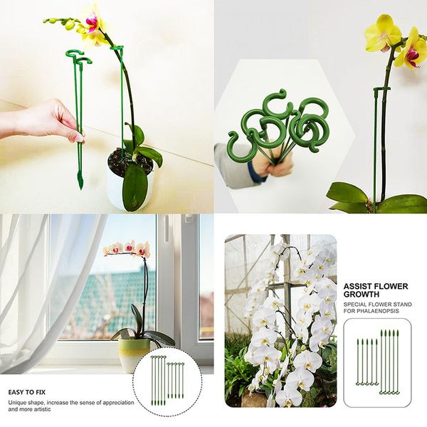 10pcs papillons orchidées de support de soutien à la partie succulentes des plantes succulentes en fibre de verre florale plante en pot tiges de support de jardin enjeux