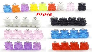 10 -st Candy Bear Cute Resin Charms Diy Patch Bevindingen Gummy oorbellen Keychain ketting Hanger Sieraden Decor Accessoire848844444