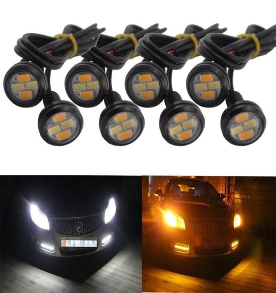 10 Uds estilo de coche 23mm 5730SMD doble Color blanco ámbar ojo de águila LED DRL luces de giro para coche motor camión offroad2288742