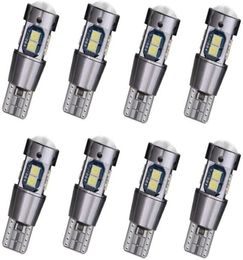 10 pièces voiture T10 194 LED ampoule W5W 192 blanc 3030 10SMD Canbus voiture plaque d'immatriculation lumières dôme feston lampe porte côté carte lumières Super B1842347