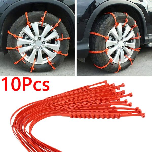 10 Uds. De neumáticos de invierno para coche, cadenas para nieve, cadenas antideslizantes para neumáticos de nieve, cinturón de Cable para neumáticos, cadena de emergencia para exteriores de invierno