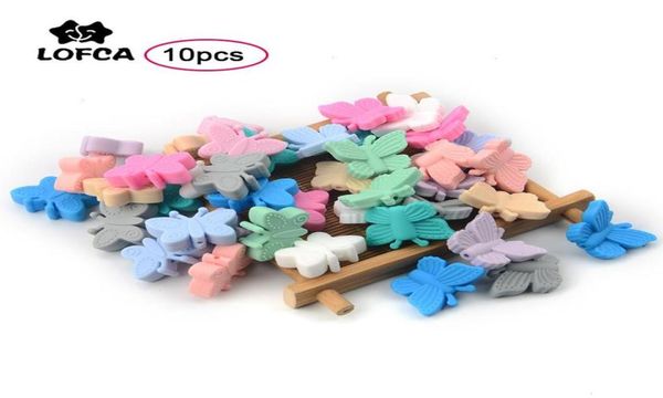 10 pièces de perles de Silicone de bande dessinée sucettes alimentaires de qualité perle papillon bricolage bébé collier de dentition jouets anneau de dentition sucette chaîne accessoires 8767028