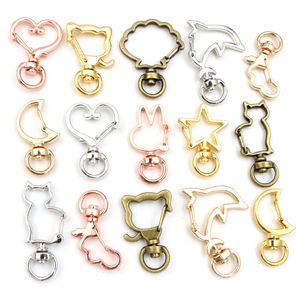 10 pièces chat coeur mousqueton déclencheur Clips boucles pour porte-clés homard homard fermoir crochets pour porte-clés fermoir bijoux fournitures