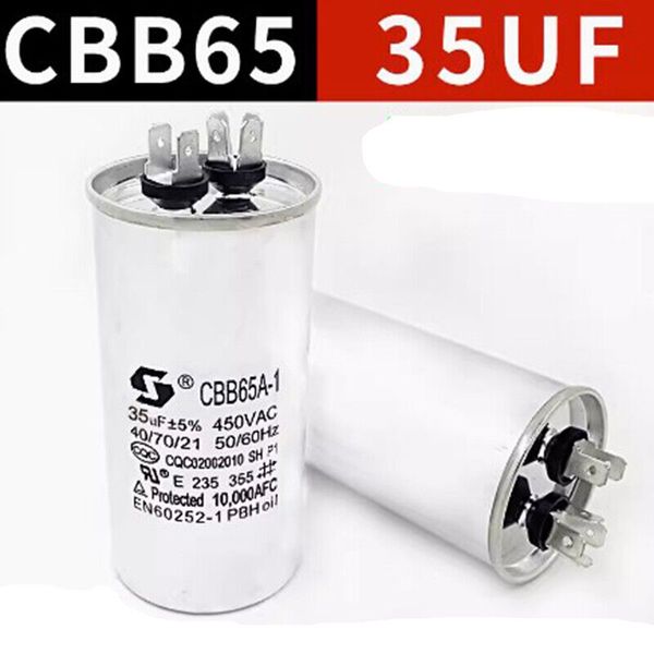 10 Uds CBB65 35uf condensador de Motor aire acondicionado compresor condensador de arranque 450V