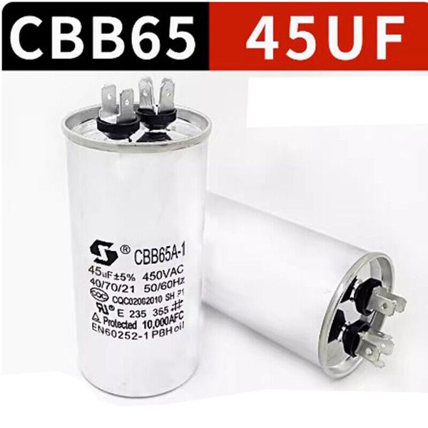 10 Uds CBB65 45uf condensador de Motor aire acondicionado compresor condensador de arranque 450V