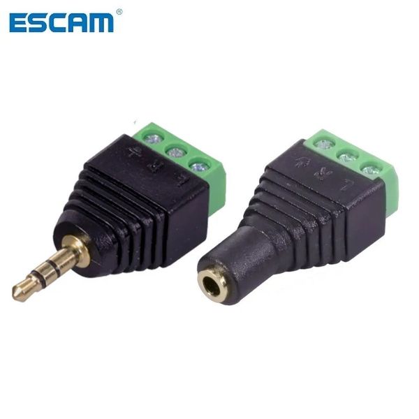 Prise Phono CCTV, Jack 3 pôles 3.5mm mâle/femelle à 3 broches, adaptateur de Terminal Balun à vis AV, connecteur AV 3 broches 3.5mm, 10 pièces