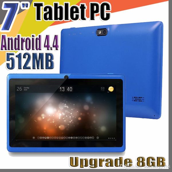 20X 7 pouces capacitif Allwinner A33 Quad Core Android 4.4 double caméra tablette PC mise à niveau 8 Go 512 Mo WiFi Youtube Facebook Google flash C-7PB