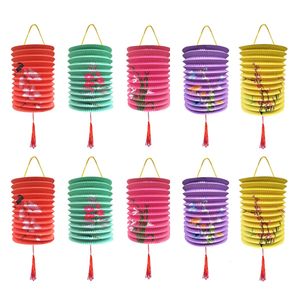 Lanternes chinoises en papier suspendues pour enfants, 10 pièces, fournitures de fête, décorations traditionnelles de mi-automne, 240127