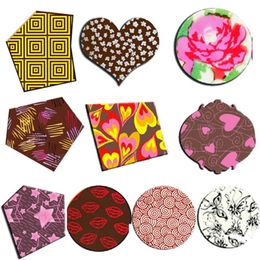 10pcs Feuille De Transfert De Chocolat Fleur Coeur Lèvres Coeur Rose ButtTrans Séjour Moule À Chocolat Décoration Pour Chocolat T2007032706