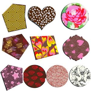 10 stks Chocolade Transfer Vel Bloem Hart lippen Hart Rose ButtTrans Verblijf Chocolade Schimmel decoratie voor chocolade T200703251I