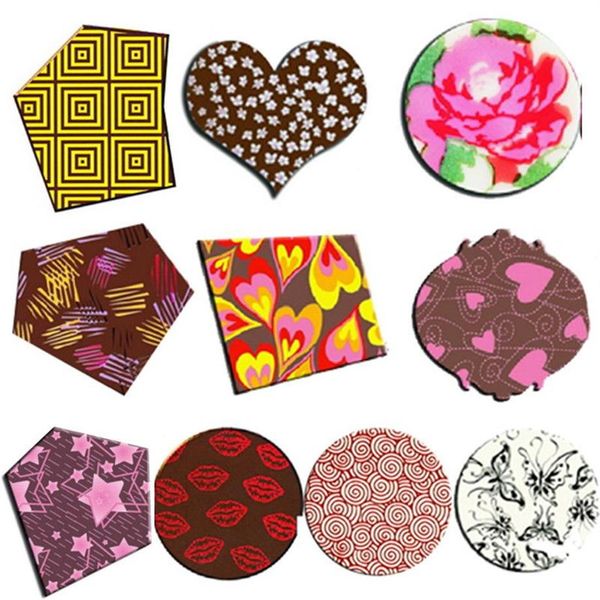 10 pièces feuille de transfert de chocolat fleur coeur lèvres coeur Rose ButtTrans séjour chocolat moule décoration pour chocolat T200703304D