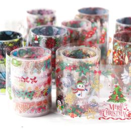 10 stks kerstdecoraties voor nagels Meng kleurrijke overdracht nagelfolie sticker