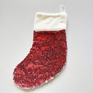 10 Uds. Decoraciones navideñas sublimación DIY lentejuelas de poliéster blancas medias navideñas de colores mezclados