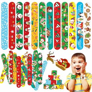 10pcs Christmas Snap Bracelets Party Favors Favors Bracelets Assortid Christmas Match Slap Troup Braceban Party Z0053