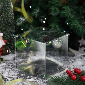 10pcs Clear Chocolate Bookies Box Boîte en plastique Plastique Faveur Boîtes-cadeaux Boîtes cadeaux Ribbons Craft Fête de Noël Même outils de décoration