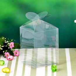 10pcs Clear Square Wedding Favor Box cadeau Fête Transparent Petal Candy Boxes Événement
