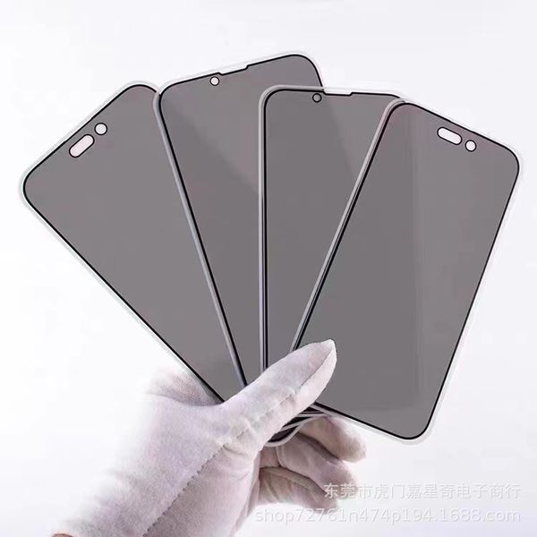 10 Uds. Protector de pantalla de cubierta negra de vidrio de privacidad transparente para iPhone 11 Pro XR XS Max X 15 15pro 14 13 12 Mini 8 7 6 Plus SE2020 película protectora de vidrio templado