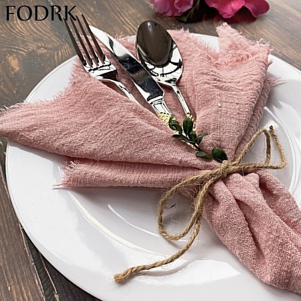 Serviettes en tissu, 10 pièces, décor de Table de service, serviette de dîner pour assiettes de cuisine, réglage de tapis, décoration de mariage, fête, tissu en gaze de lin