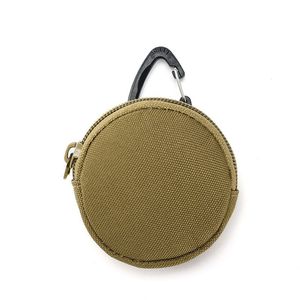 10 pièces porte-monnaie hommes Oxford plaine armée vert cercle en forme d'écouteur porte-clés