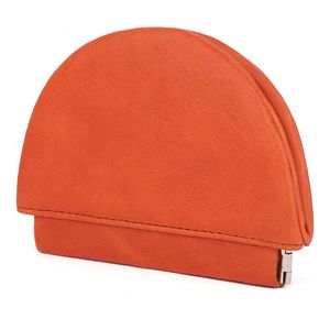 Porte-monnaie en cuir véritable pour femmes, 10 pièces, uni, Gfid, pliable, en forme de coque, portefeuille court