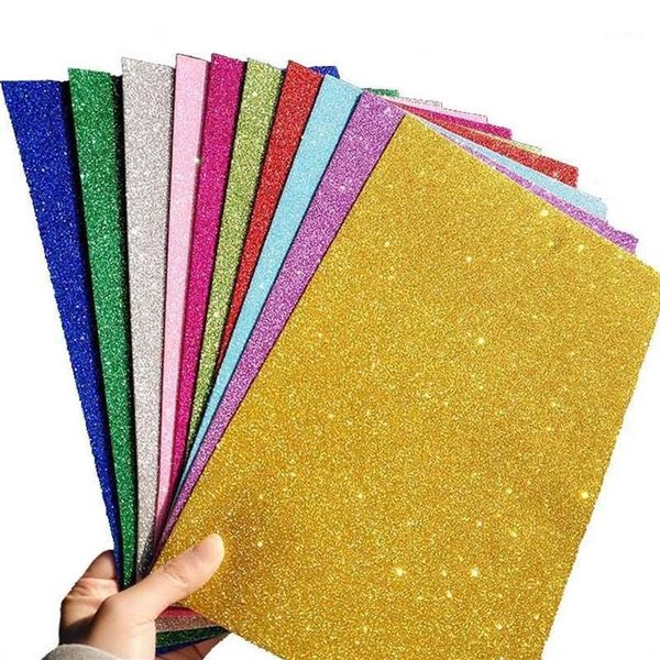 10 pièces de papier éponge coloré EVA anti-poussière, bricolage fait à la main, Scrapbooking artisanal, papier mousse Flash, paillettes, matériaux d'art manuels, fournitures 1239v